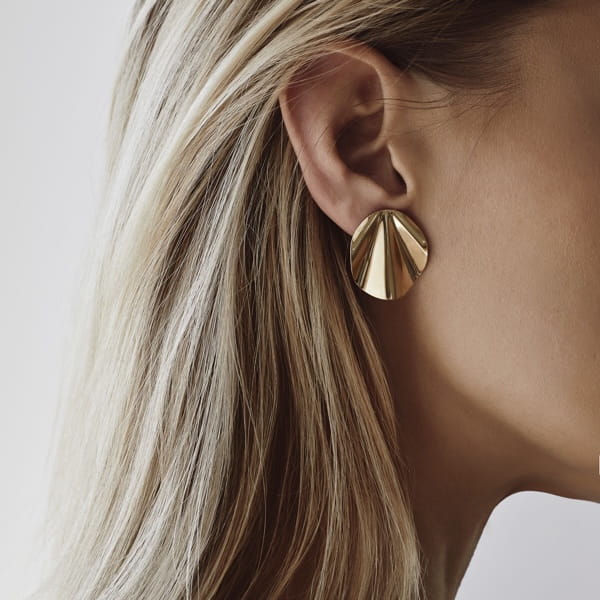 Nomad Silver Earrings, Gold Plated
