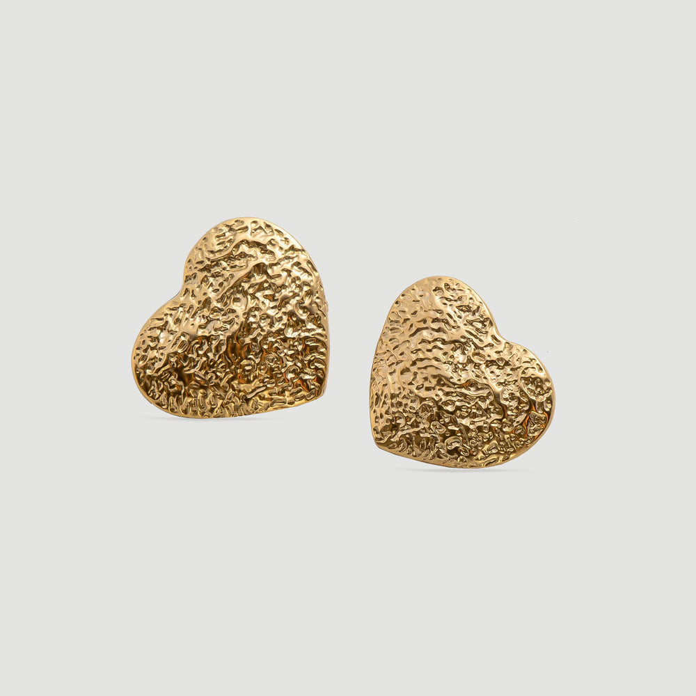 Silver Gold-Plated Heart Earrings