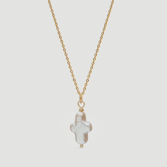 Srebrny naszyjnik Pearl Cross