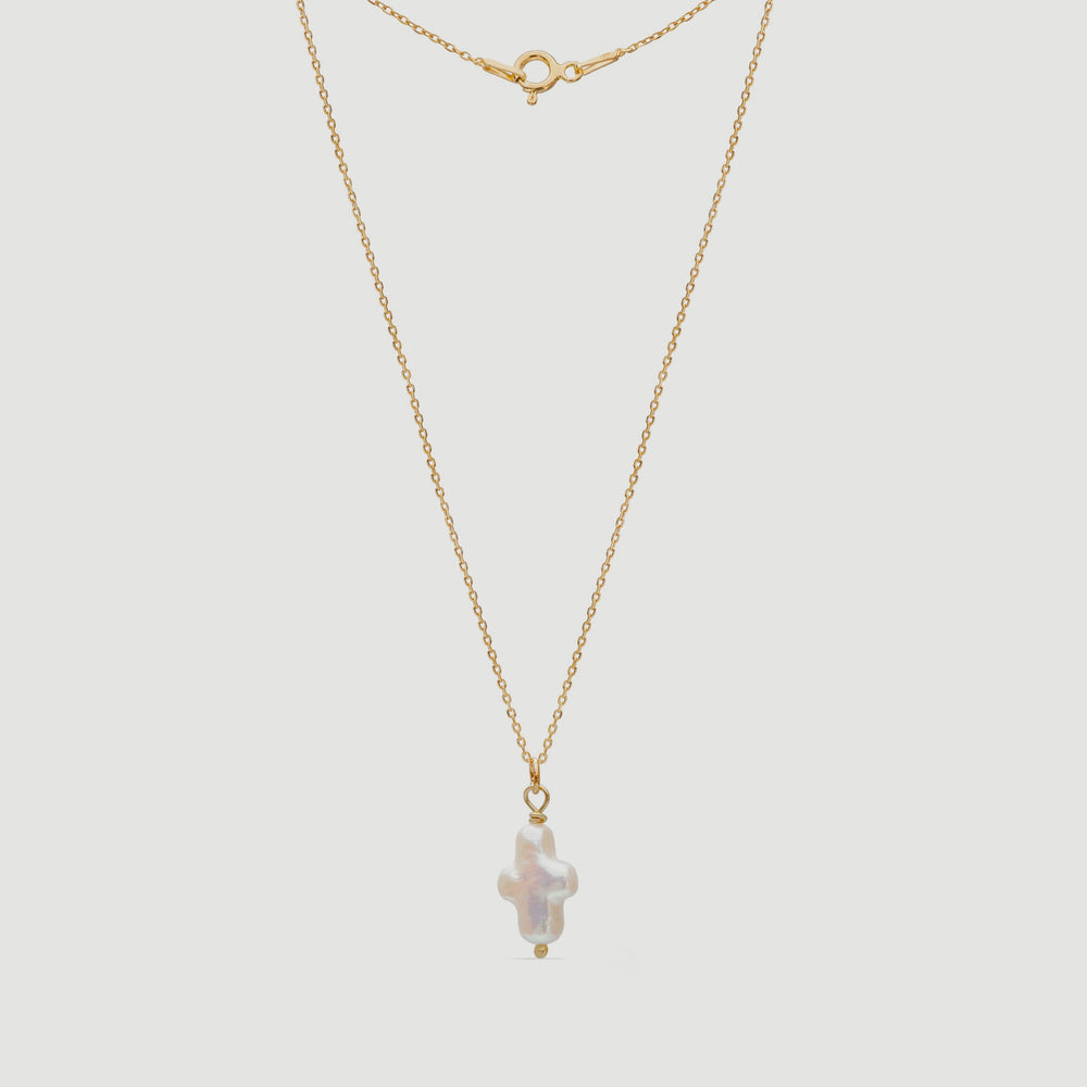 Srebrny naszyjnik Pearl Cross