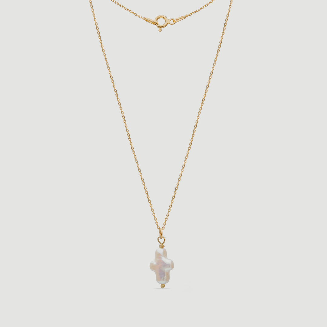Srebrny naszyjnik Pearl Cross