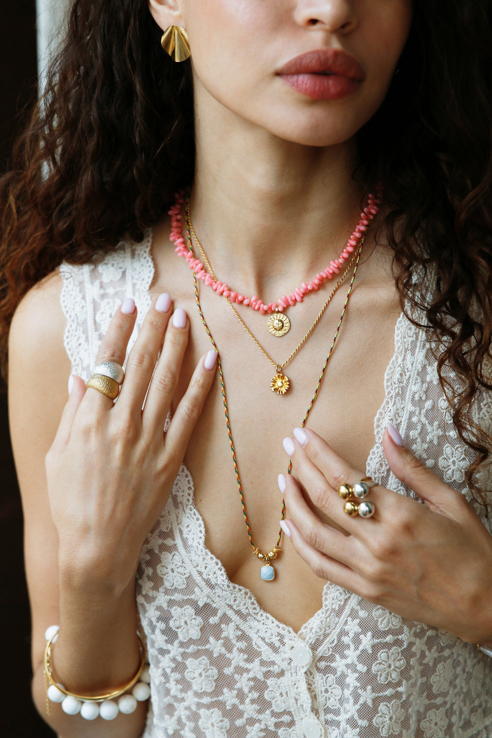 Wild Coral Sunset Necklace