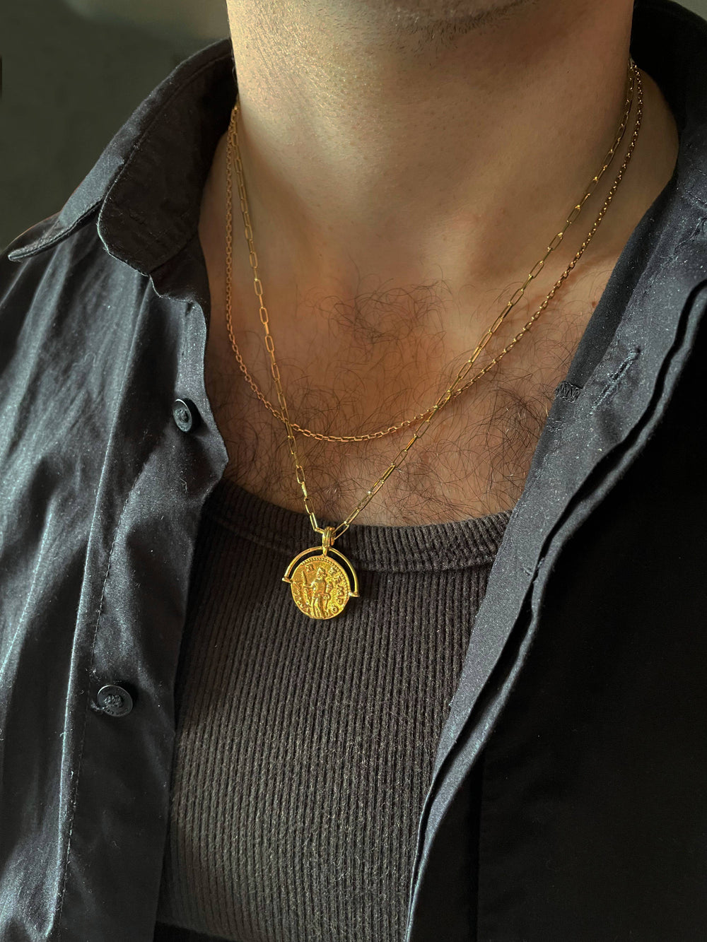 Vestige Men's Silver Necklace Gold Plated