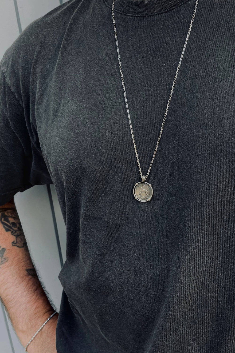 Celtic Fortune Oxidized Silver Men's Necklace