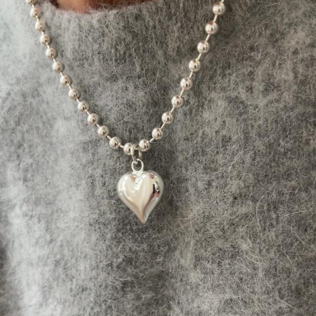 Silver Big Heart Necklace