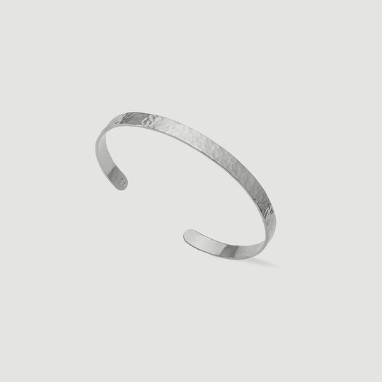 Hammered Silver Bracelet Unisex 