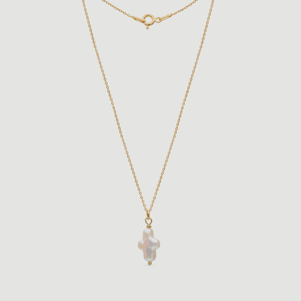 Pearl Cross Necklace 