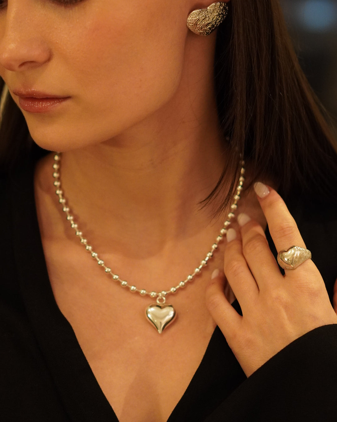 Srebrne Kolczyki Serca