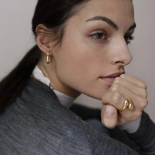 Srebrny Pierścionek Nodo Pozłacany