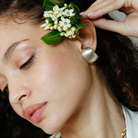 Srebrne Kolczyki Chunky matowe