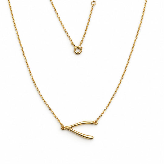 Gold-plated silver lucky bone necklace