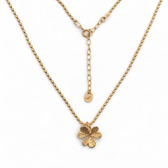 Gold-plated silver three-leaf clover necklace