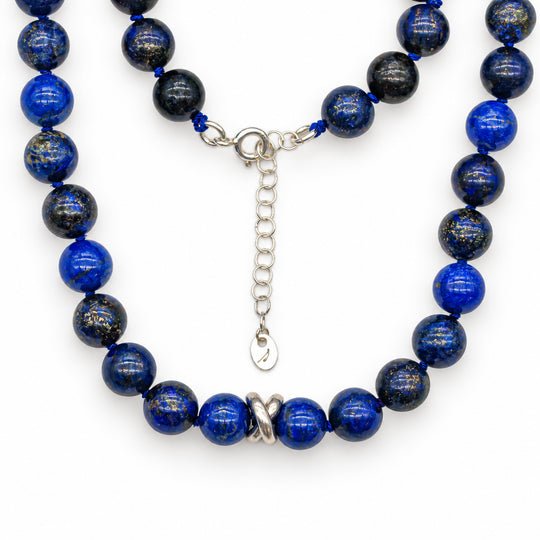 Silver necklace with Lapis Lazuli and knots