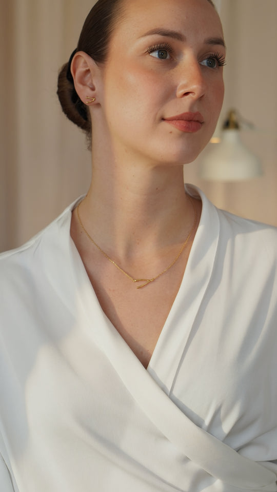Gold-plated silver lucky bone necklace