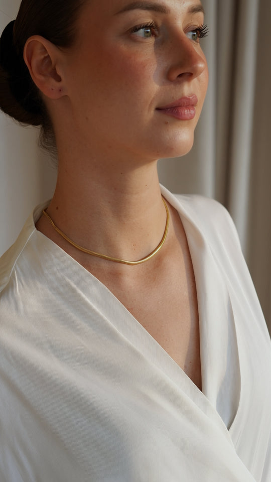 Gold-plated silver snake chain necklace