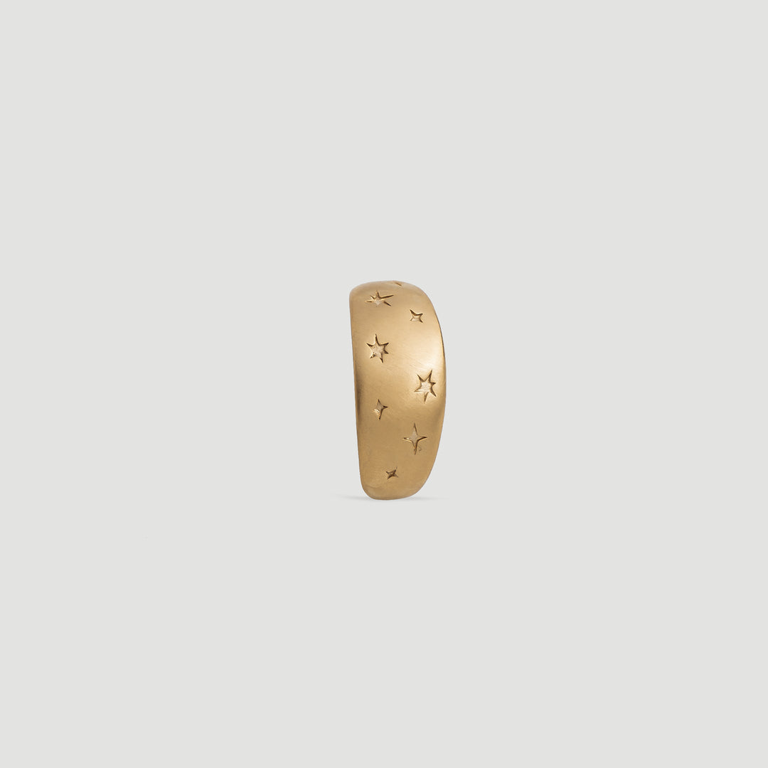 Estrella Mat Gold Plated Brass Ring 